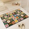 Diatom Mud Floral Oil Painting Bathroom Mat - Wear-resistant, Non-slip, Water-absorbent Floor Mat