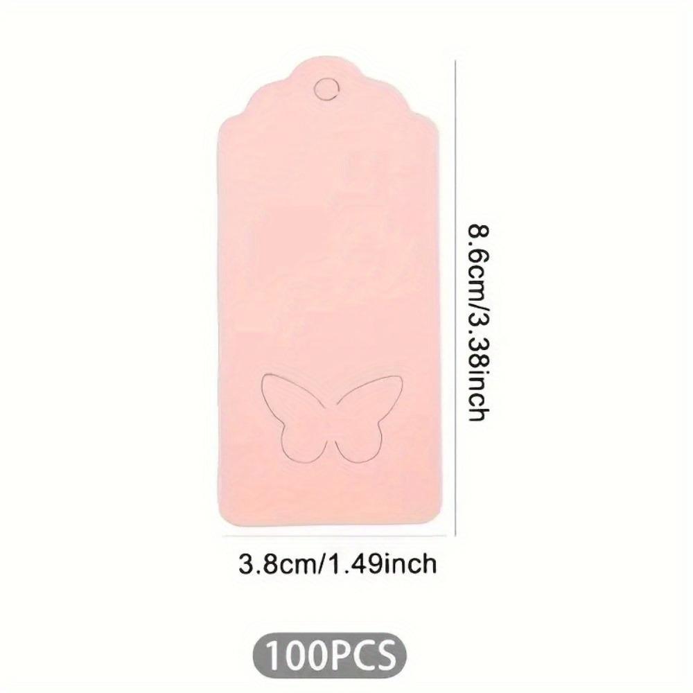 100Pcs Hollow Out Paper Gift Wrapping Tag Wavy Top Edge and Butterfly Wings Hollowed Out Hang Tags
