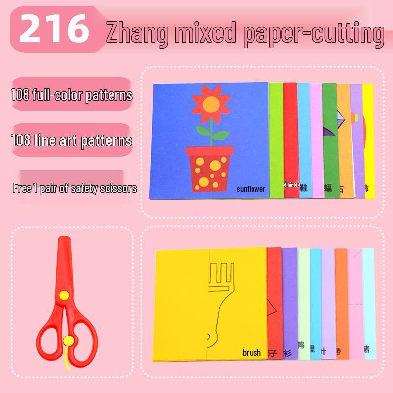 Buntes Origami DIY-Set: Lustiges pädagogisches Papierschneideset für Kinder