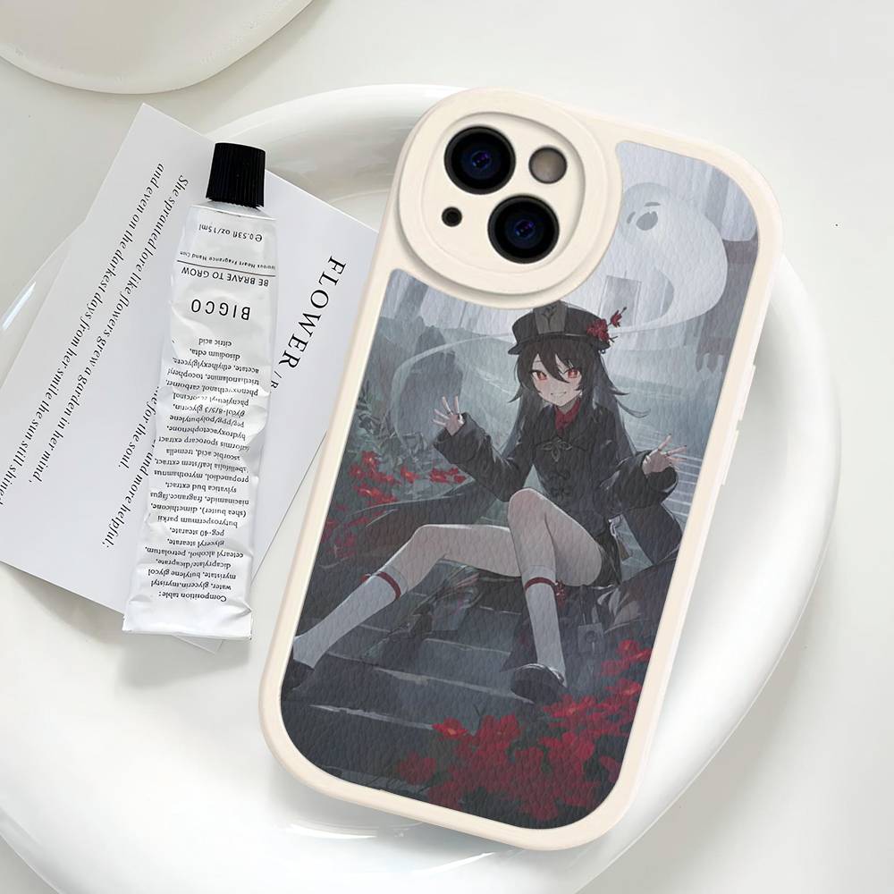 Hu Tao Genshin Impact PU Leather Phone Case For iPhone 16 15 14 13 12 11 Pro Max Plus Back Fundas