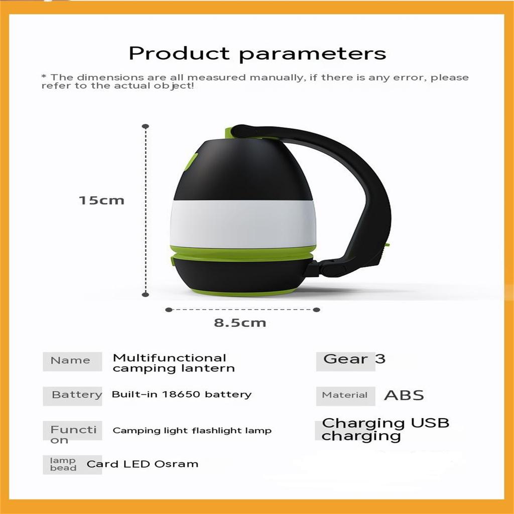 3 In 1 Led Flashlight Usb Rechargeable Multifunctional Camping Emergency Torch Home Desk Lamp Power Bank