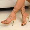 Womens Heels Sandals Sexy Wrap Sandals Women's African Stiletto Roman Women's Sandals