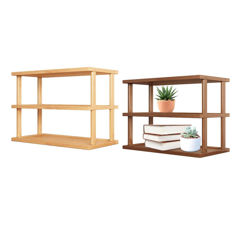 Desktop Organizer 2 Layer Spice Rack Cosmetic Storage Decor Wood Storage Rack for Dorm Dresser Kitchen Apartment Farmhouse