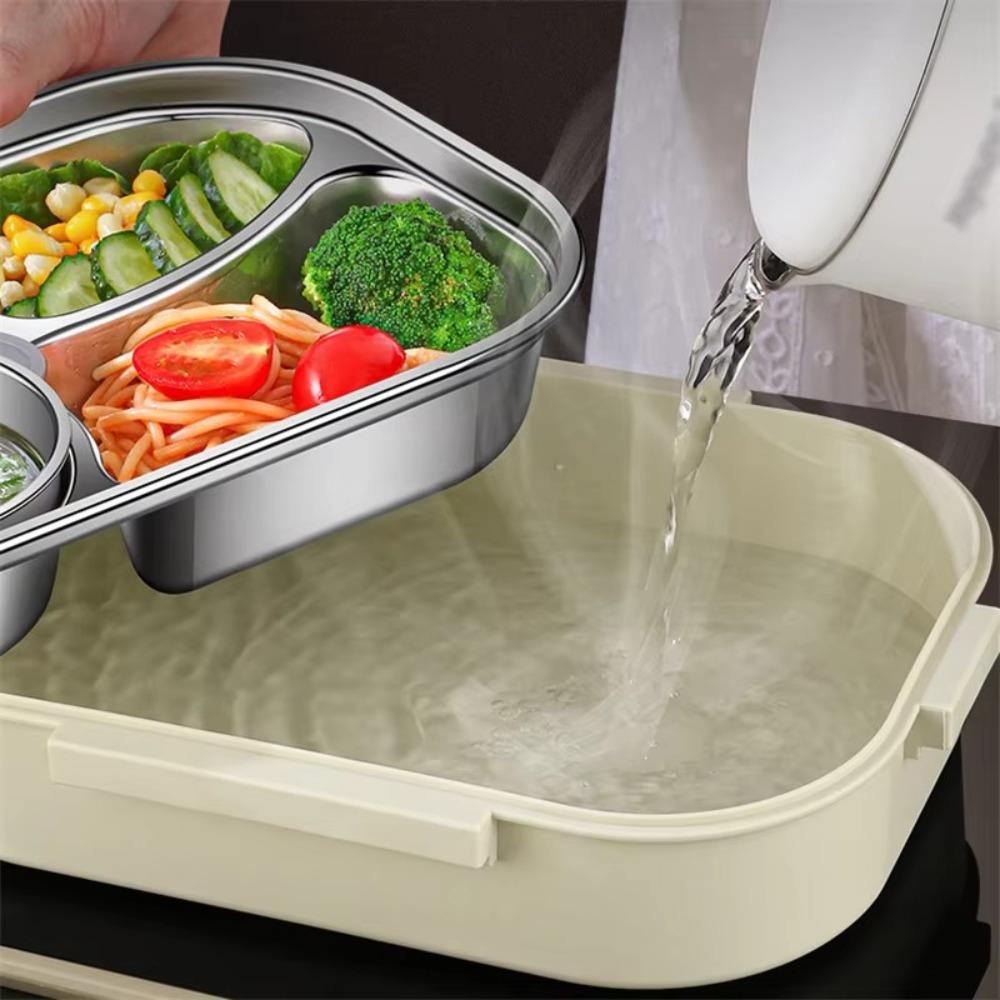 304 Stainless Steel Portable Bento Box with Bag Fork Spoon Preservation Box  School