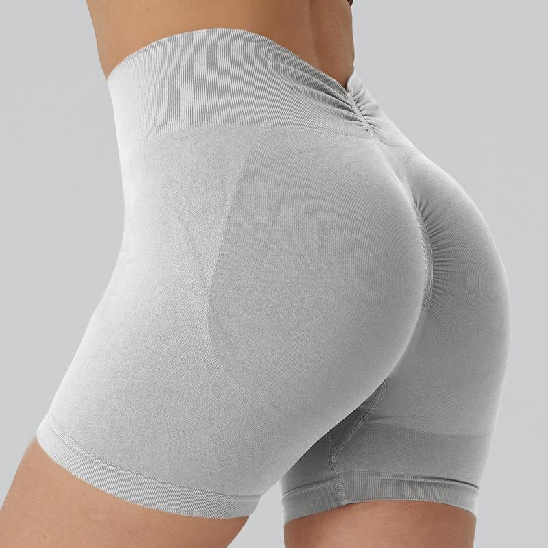 Seamless V-Waist Yoga Shorts, Quick Drying High Waist Sports Cycling Leggings, Slimming And Hip Lifting High Stretch Shorts For Women