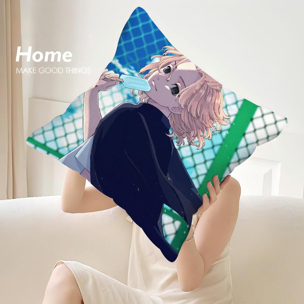 Anime T-Tokyo Revenger Pillow Case Sofa Decorative Home Double-Sided Print Plush Square Throw Pillow Covers Cushion Decor Cover