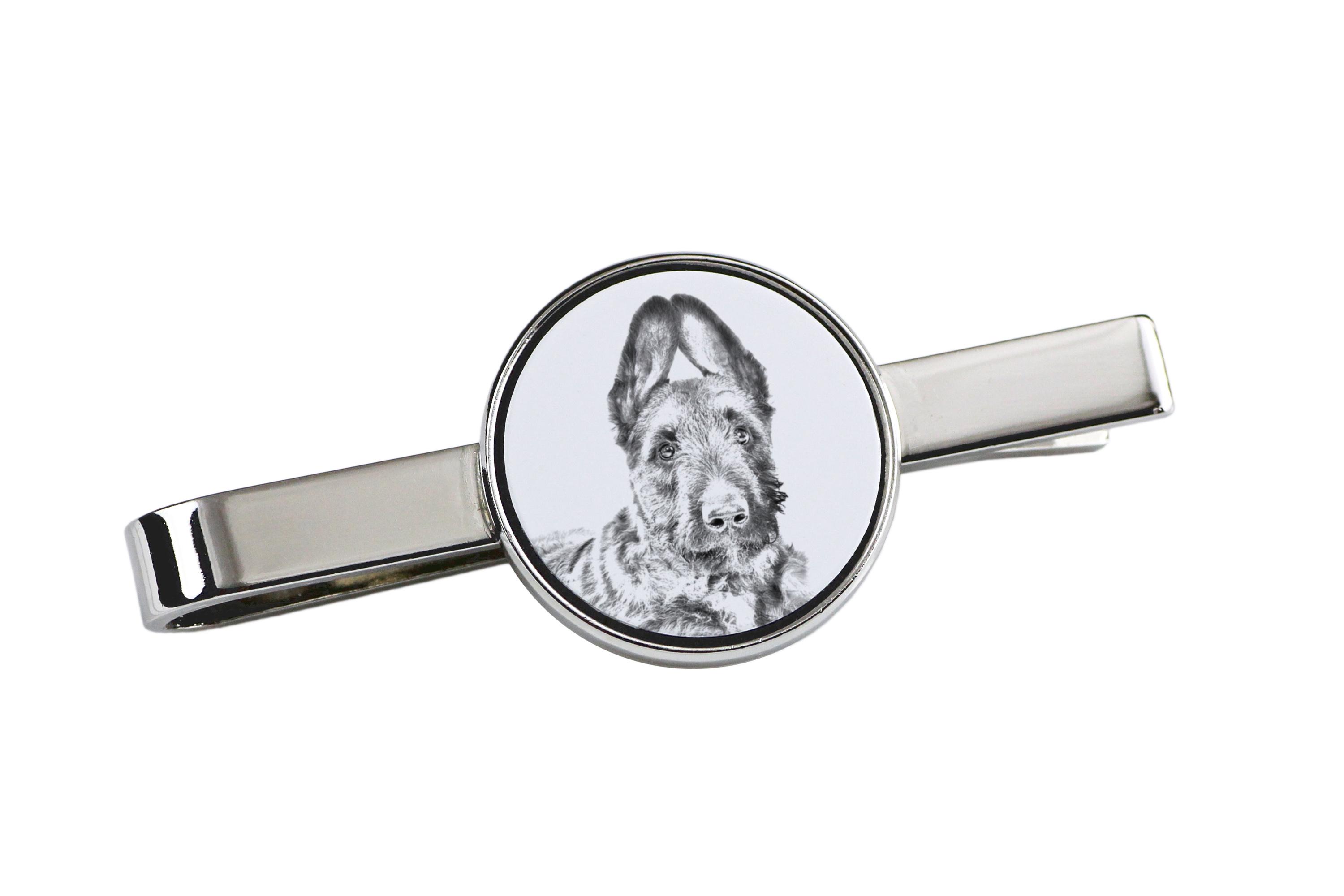 

Laekenois Belgian Shepherd Dog - затиск для краватки з собакою, іменний затиск для краватки, унікальний подарунок чоловікові від бренду Art-Dog срібний