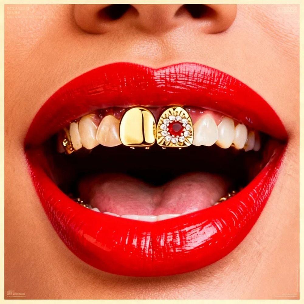 Punk Rhinestone Tooth Caps Removable Charm Teeth Grillz Gift Dental Grills Dental Crown