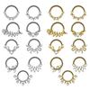 Pack of 2 Unique Geometric Shape Nose Rings Body Piercing Jewelry Seamless Design Metal Texture Polished Finish