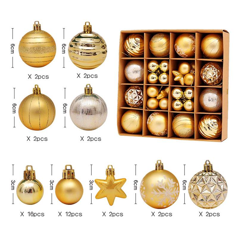 Christmas Tree Ornaments: Holiday Party Decor Ball Set with Gift Box