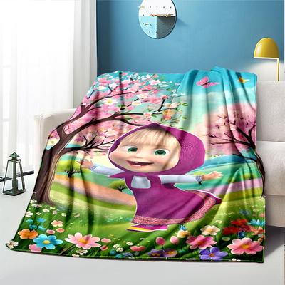 Cartoon Animation Pattern Blanket for Home Decoration, Bed, Sofa, Car Travel, Camping, Suitable for All Seasons, Birthday Christmas Gift