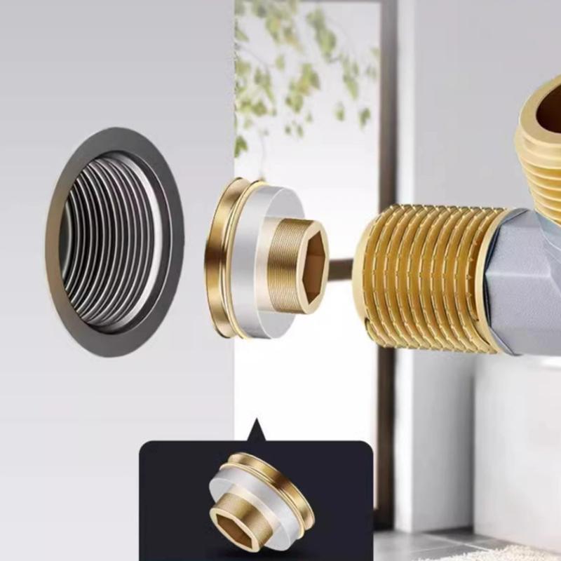 Materialfreie Dichtung Eckventil Wasserhahn 4-Punkt Schnellmontage Messingkern Ersetzt Rohe Auslaufsichere Silikondichtung