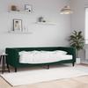 Vidaxl Sofa Z Materacem Do Spania, Ciemnozielona, 90X200 Cm, Aksamit