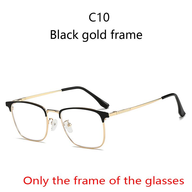 Modische Metall-Halbrahmen Drei-in-Eins Modebrille Business Flache Brille Blaulichtfilter Mit Polarisationsclips Nachtsicht