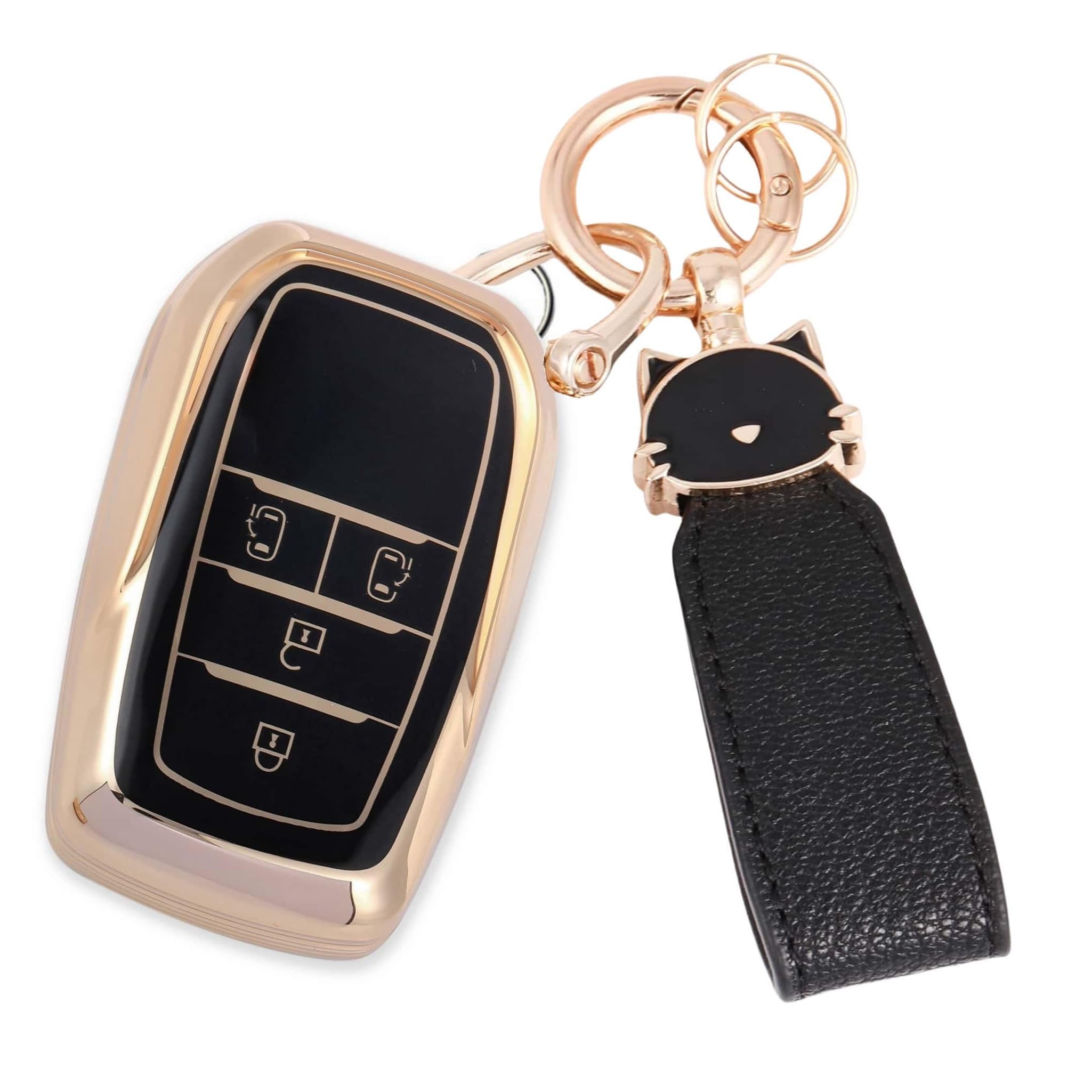 

Чехол для ключа Toyota Sienta 4 кнопки для Voxy Noah серии 90 [ZANEKO] (Черный кот, милый) чёрный