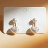 2 WOMEN'S Creative Minimalist Love Pearl Earrings, Fashionable Dressing Party Accessories