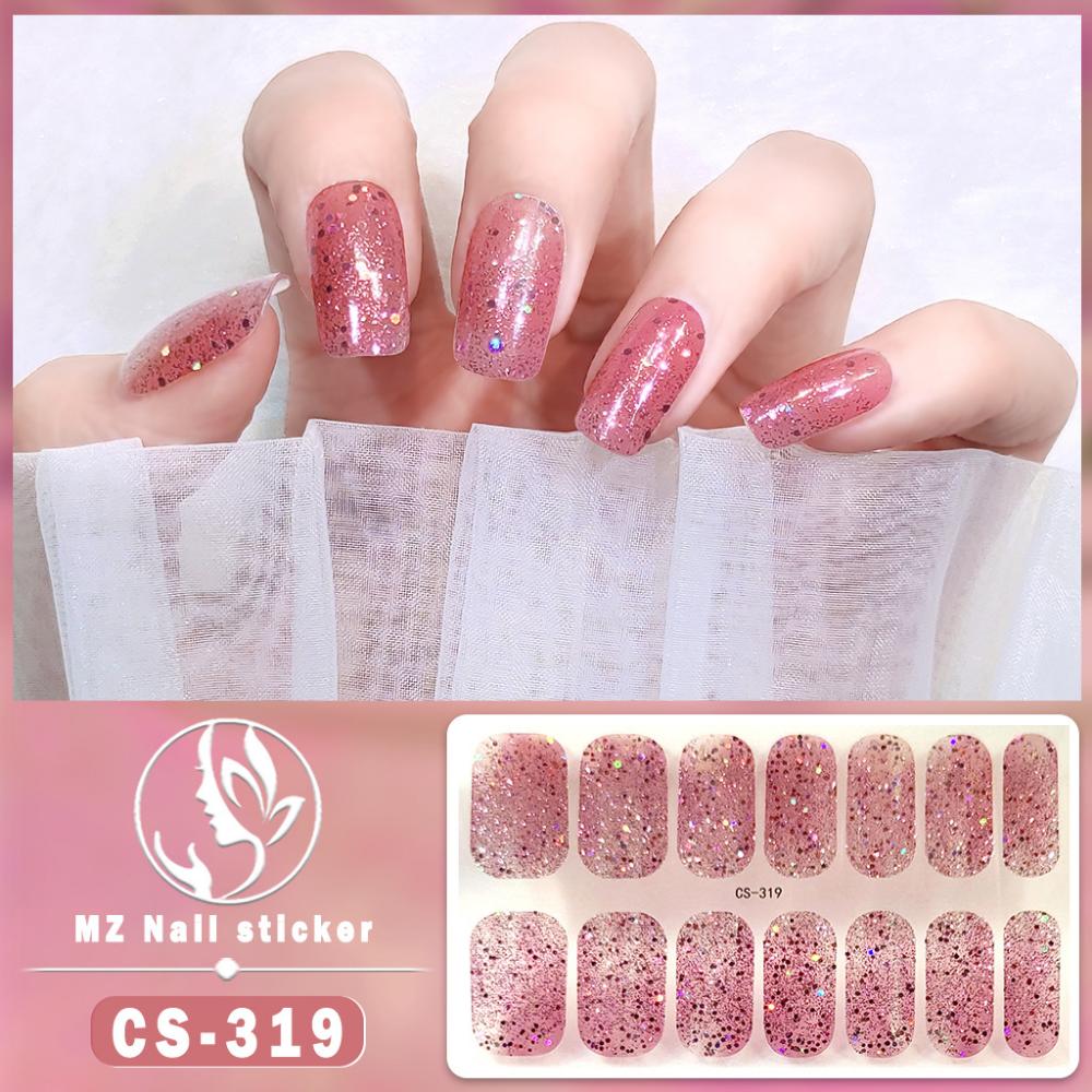 Nail Sticker Waterproof No-bake Gel Nail Polish Film Full Sticker Korean Multi-color Scallion Powder Nail Sticker Nail Sticker