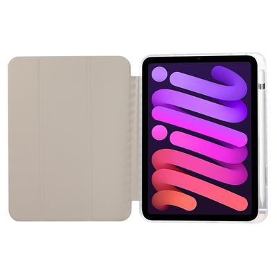 For iPad Mini (2024)/mini (2021) Case Carbon Fiber Texture Leather+Clear Acrylic+TPU Stand Tablet Cover
