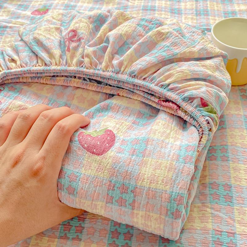 Double Layer Cotton Bed Sheet Full Wrap Mattress Protector Cover Soft Touch All Season Safe For Baby And Maternity