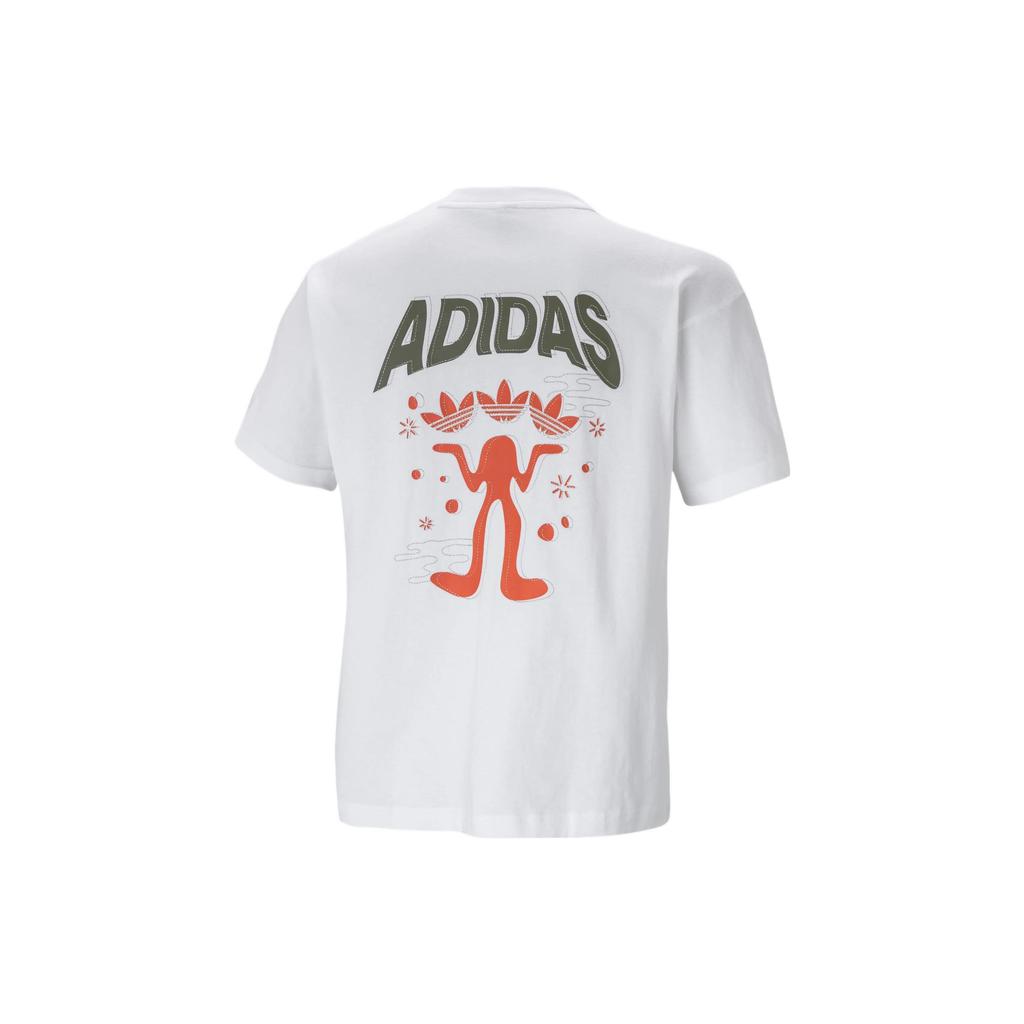 Adidas Originals Cotton Logo Tee Unisex Tops White H47112