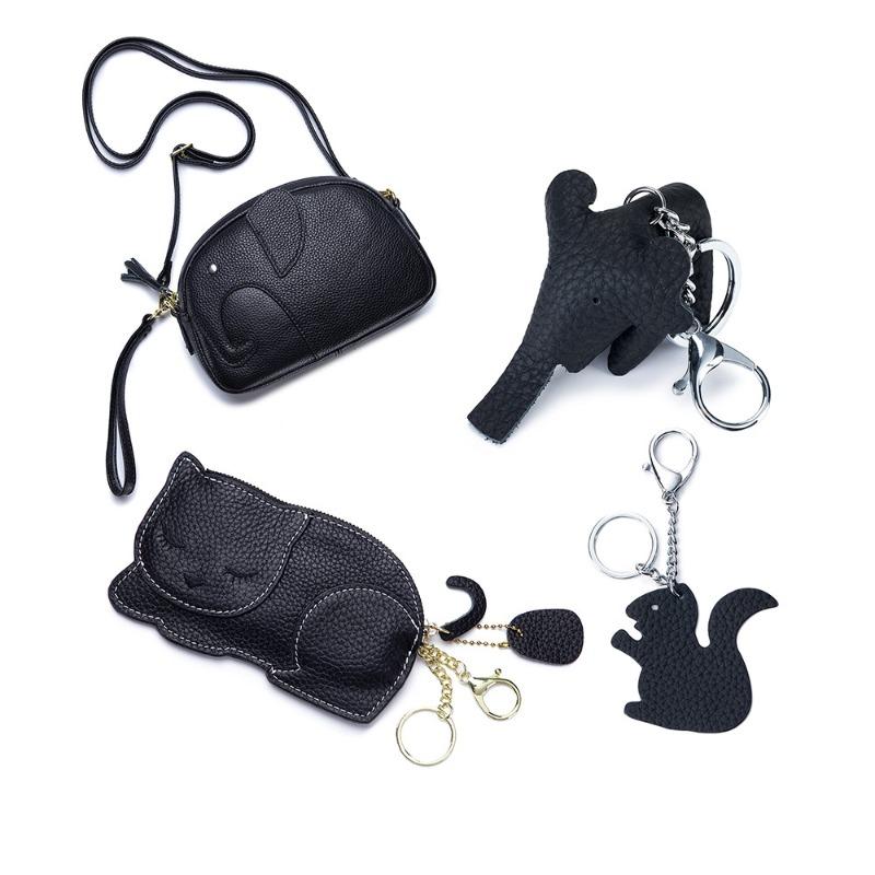 

Memories of childhood leather animal combination to accompany you to relive the old change bag + bag pendant + key pendant + shoulder bag
