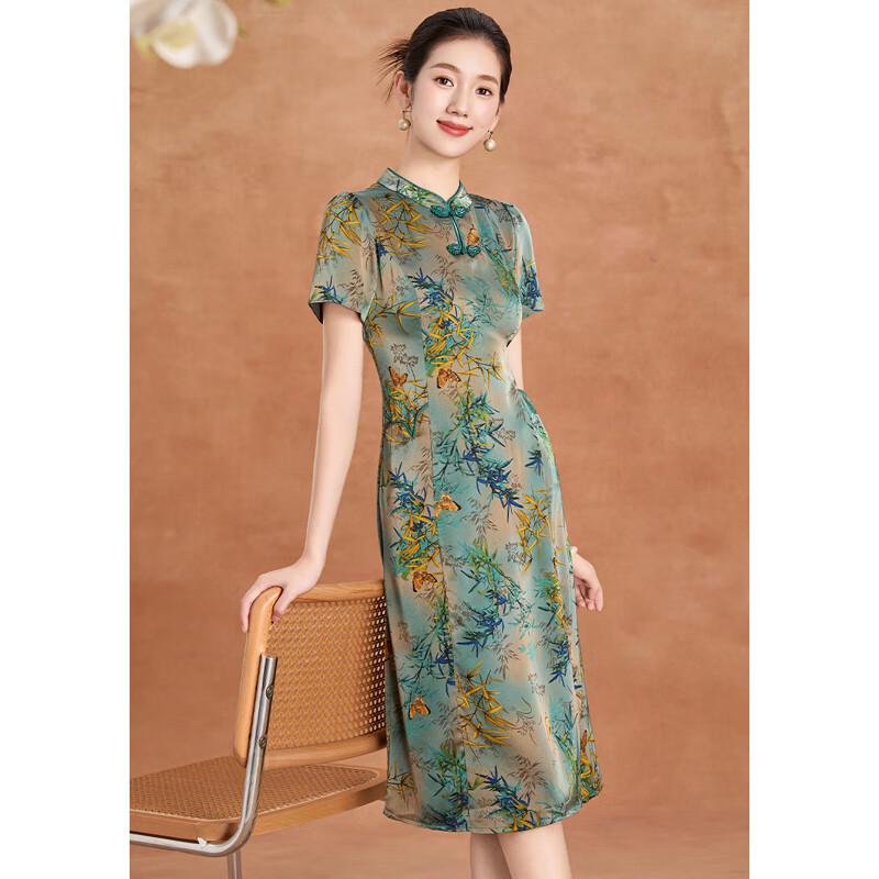New Chinese Style Printed Cheongsam Dress