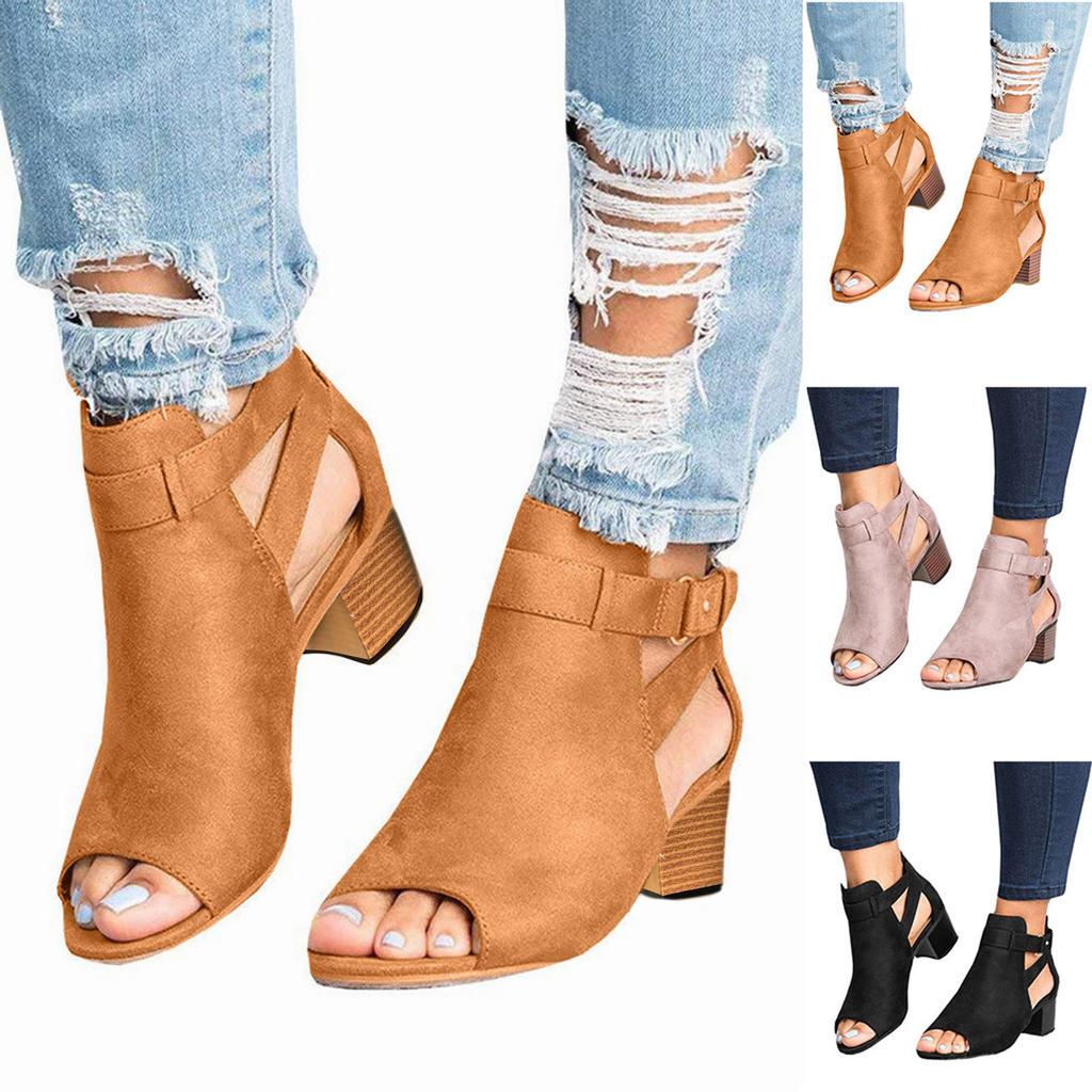 Spring Summer Ladies Women Sandals Fashion Fish Mouth Hollow Out Shoes