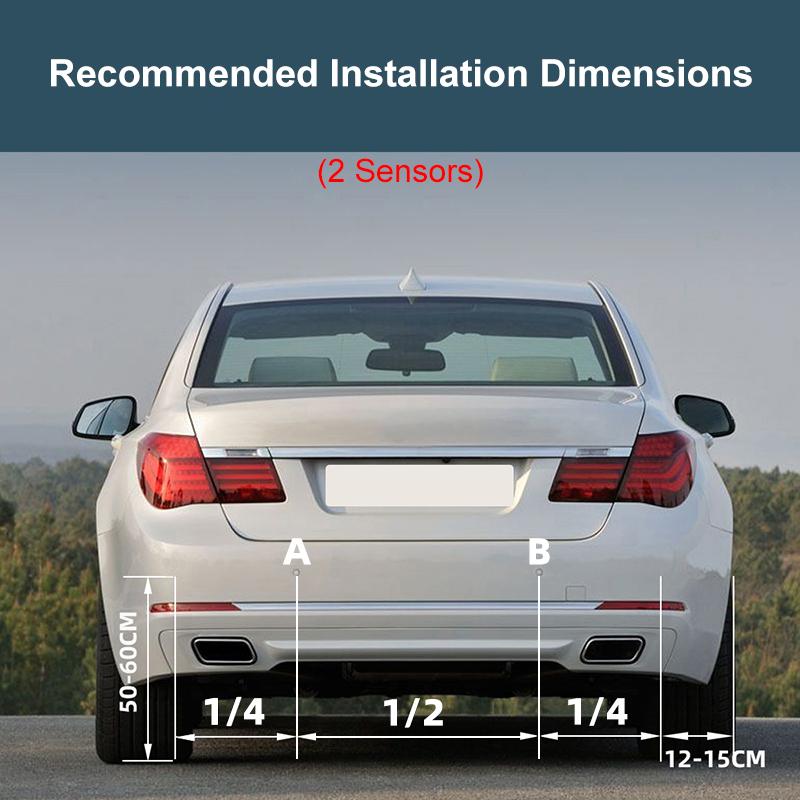 Hippcron Car Parking Sensor Kit 2 Sensors 22mm LED Screen Reverse Radar Sound Alert Indicator System 8 Colors