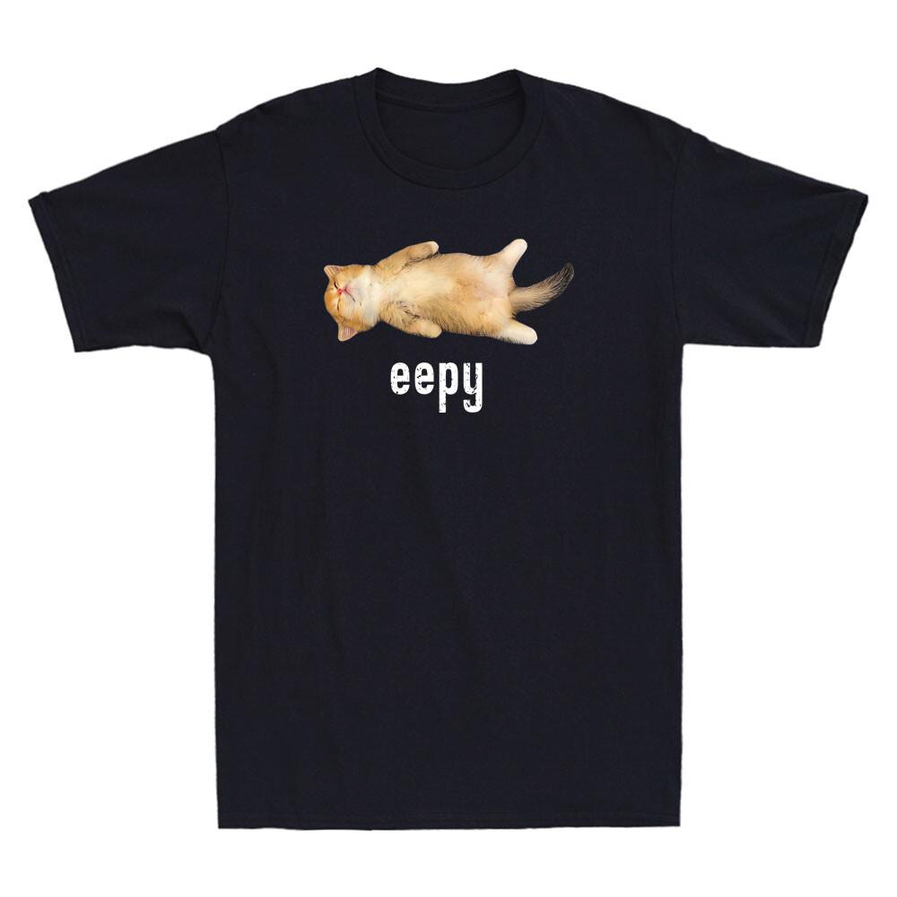 Eepy Cat Funny Silly Sleepy Cat Graphic Quote Vintage Men's Short Sleeve T-Shirt