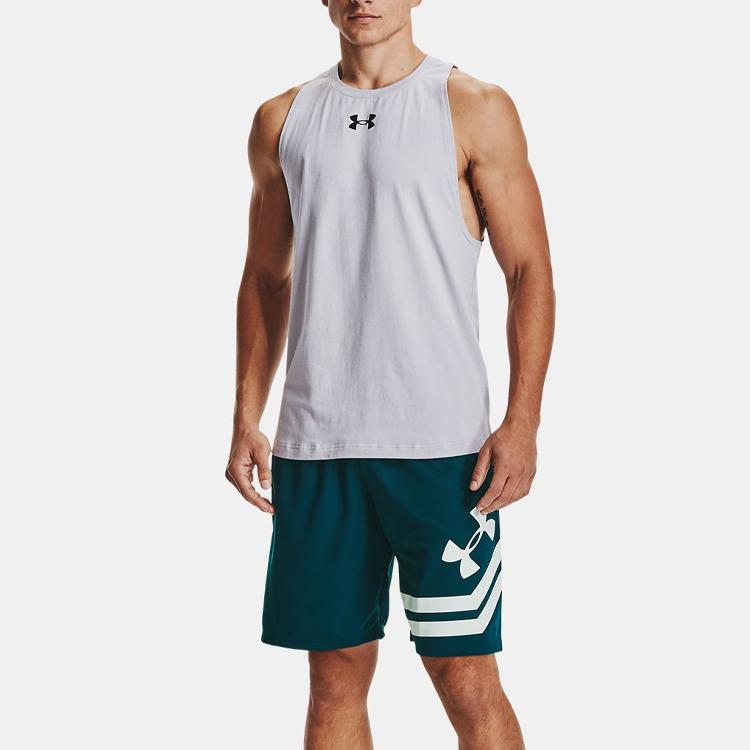 Under Armour Solid Color Crew Neck Sleeveless Sports Vest Men Tops Modern-Grey 1361901-011