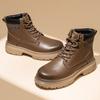 Luxury Brand Lace-Up Formal Busines Footwear Leisure Walk Man Motorcycle Boots Classic Mens High Top shoes All-match Basic Boots