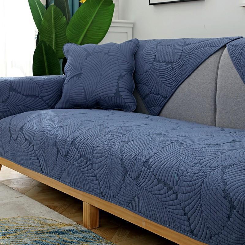 Sofa Cushion Four Seasons Universal Non-Slip Fabric Pure Cotton Simple Modern Seat Cushion Cotton Solid Wood Sofa Cover Towel Cover Cloth