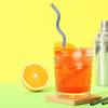 High Glass Wavy Straws Reusable Colorful Straws for Juice Tea Coffee Eco-Friendly High Temp Resistant BPA-free Glass Twist Transparent Straw