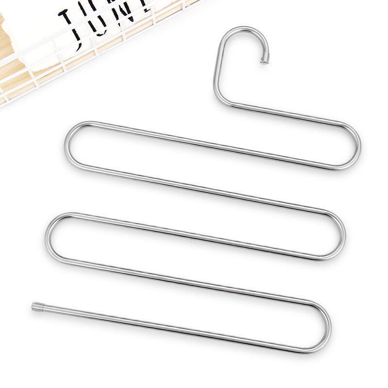 Multi-Layer Stainless Steel Pants Hanger, Space-Saving Closet Organizer Rack for Trousers Skirts