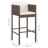 VidaXL Meubles de Bar de Jardin 3 pcs et Coussins Meubles d'Extérieur Table et Chaises de Patio Salon de Jardin Terrasse 3094806