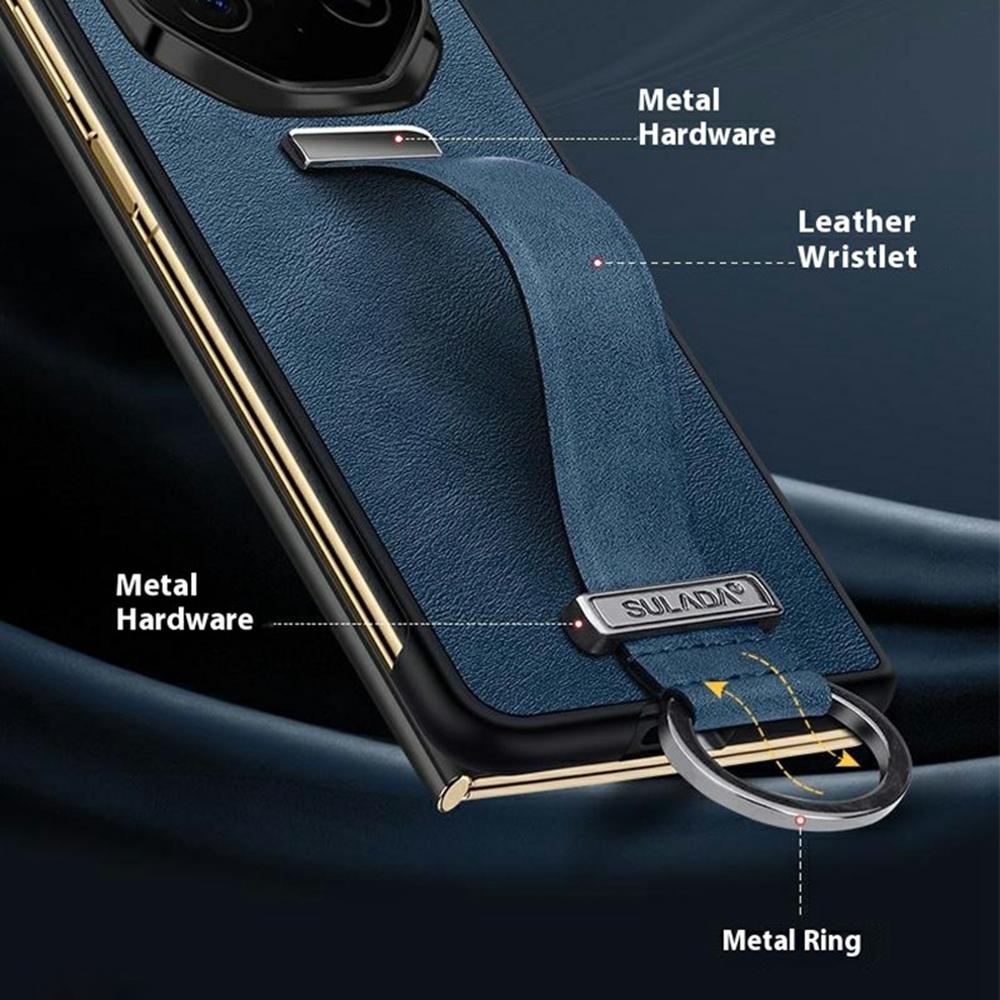 SULADA Fashion Series for Huawei Mate XT Ultimate Case Wristband Kickstand Leather+PC Back Phone Cover
