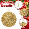 1Box 6cm Christmas Ball Decor Shiny Plush Foam Ball Decoration Xmas Tree Hanging Ornaments Home Party 2026 New Year Navidad Gift