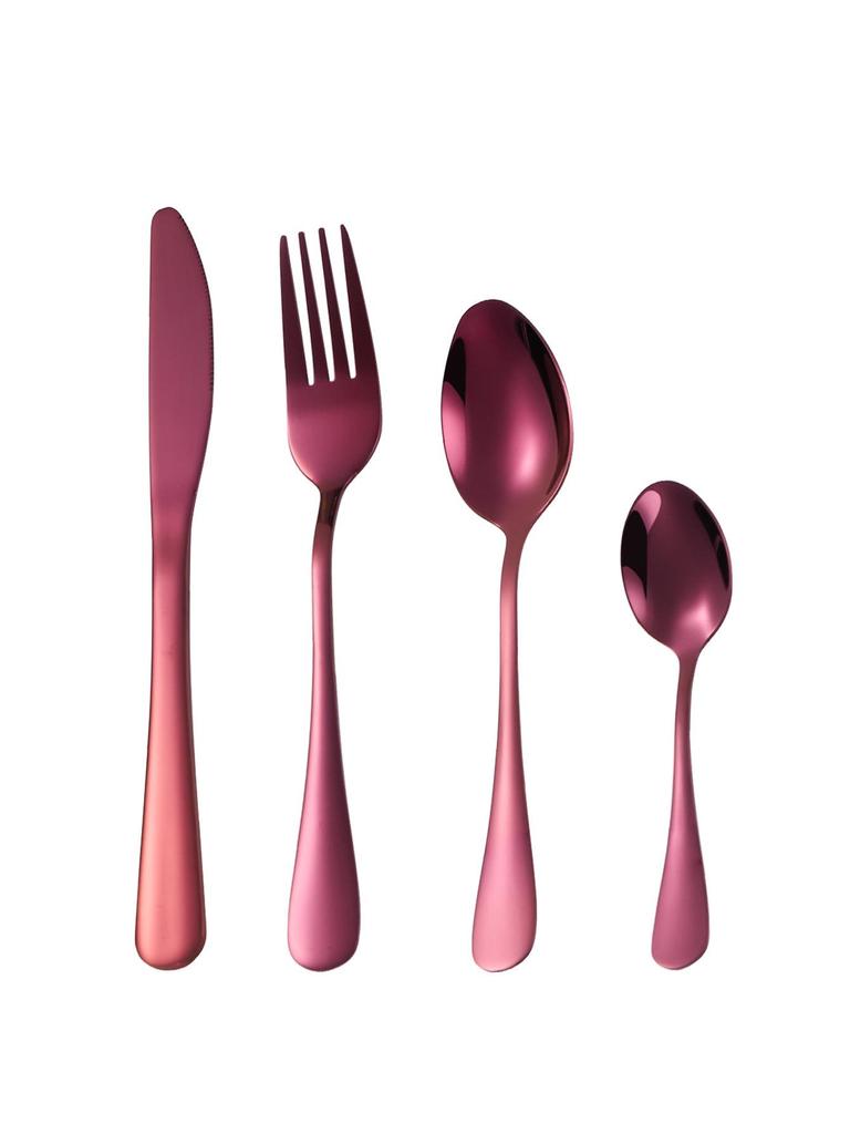 1010 Stainless Steel Western Cutlery Set: Thickened Knife, Fork, Spoon for Hotel & Home, Available In 4 or 24 Pieces