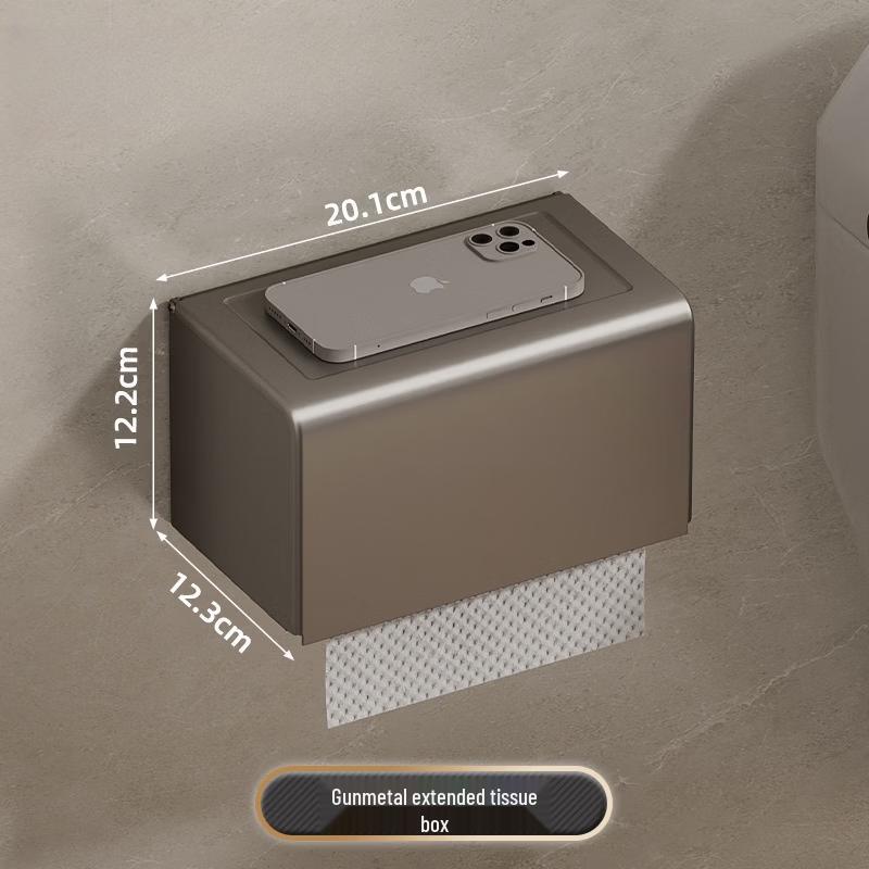 Yipan Gunmetal Space Aluminum Towel Rack with Tissue Box