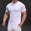 Summer Casual Short-sleeved T-shirt Fashion Sporty Slim Elastic Fitness Outdoor T-shirt Men