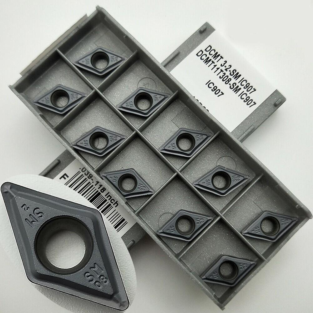 10Pcs DCMT3-2-SM DCMT11T308 SM DCMT32.52 Carbide Inserts Lathe Turning Inserts