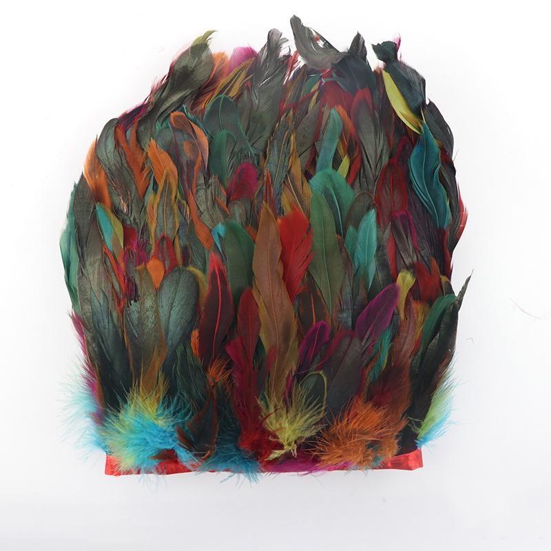 

10-метровая бахрома из натуральных петушиных перьев, лента 5-7 дюймов для рукоделия и рукоделия, аксессуары «сделай сам» разноцветный