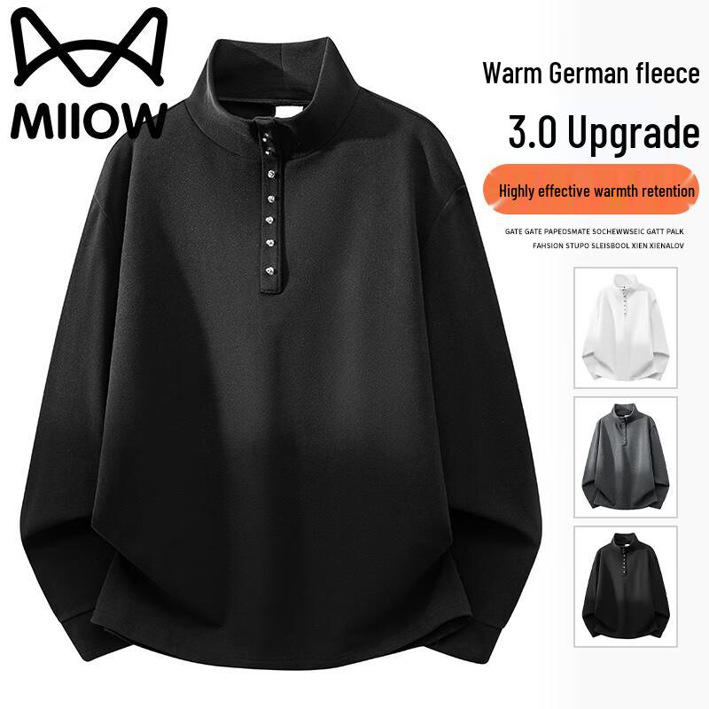 

Mao Ren Men s Thermal Stand-Collar Long-Sleeve Sweatshirt XL