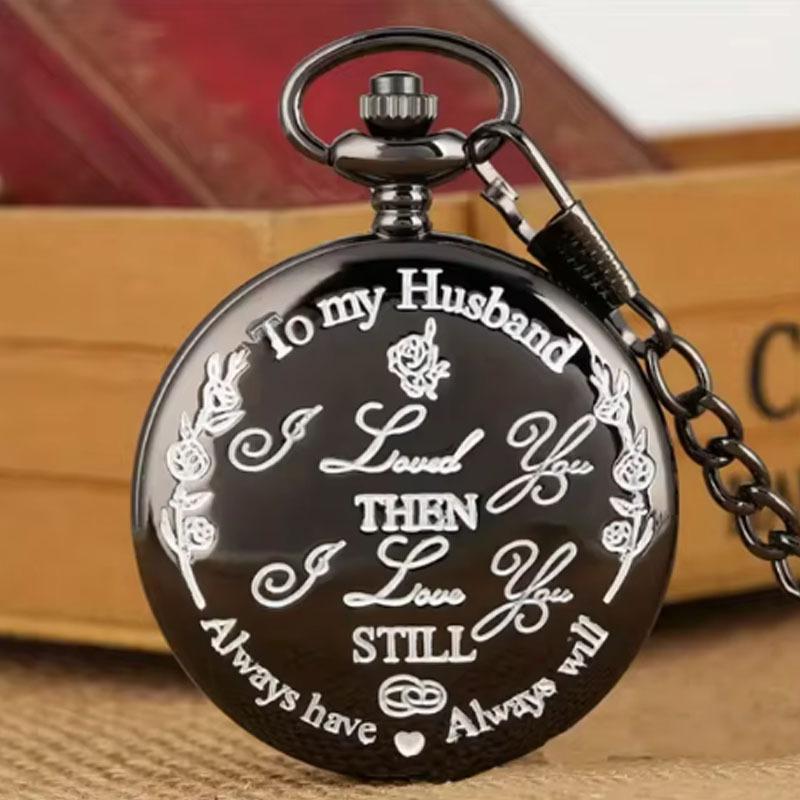 Гравированные старинные кварцевые карманные часы подвеска старинные карманные часы чёрный