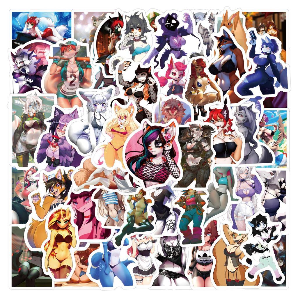 60 Fogli Adesivi Graffiti Bikini Sexy Catgirl per Decorazione Fai da Te