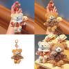 Cute Plush Bear Keychain With Checkered Cape Design For Gift And Bag Decoration