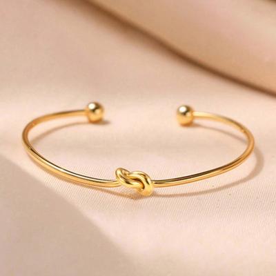 Yousheng Knot Open Cuff Bracelet Forever Love Knot Infinity Bangle Adjustable Bracelet Friendship Gift for Women Best Friend Girlfriend