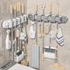 Adhesive No-Drill Broom & Mop Wall Mount Clip Hanger
