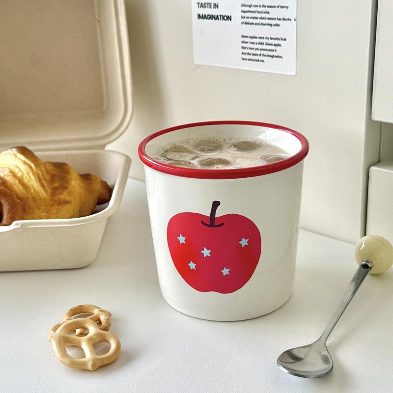 

Christmas Ins Style Ceramic Mug for Girls High Looking Water Cup Coffee Cup Tomato Ceramic Cup Apple Water Cup 301-400ml