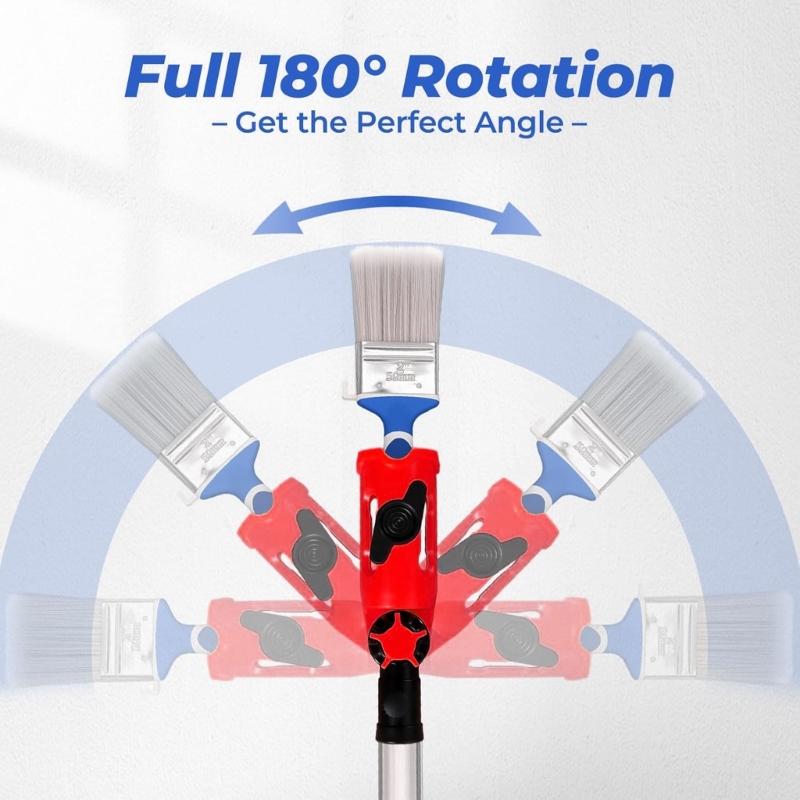 Rotating Head Plastic Paint Brush Holder Painting Tool Adapter Plastic Extension Poles Attachment Holder Enduring